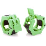 Greententljs. Olympic Bar Collar - 2 Olympic Dumbbell Bars Barbell Clamp Collars - Rogue Bumper Weights Plates Grip Collars Workout for Strength Weightlifting/Pro Training (1 Set, Green)