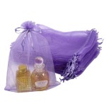 SUNGULF 100pcs Organza Pouch Bag Drawstring 6x9 16x22cm Strong Gift Candy Bag Jewelry Party Wedding Favor (Lavande)