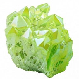 Rockcloud Healing Crystal Natural Titanium Coated Fluorescein Rock Quartz Cluster Geode Druzy Home Decoration Gemstone Specimen