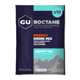 GU Energy Roctane Ultra Endurance Energy Drink Mix, Vegan, Gluten-Free, Kosher, and Dairy-Free n-the-Go Energy for Any Workout, 10 Single-Serving Packets, Summit Tea