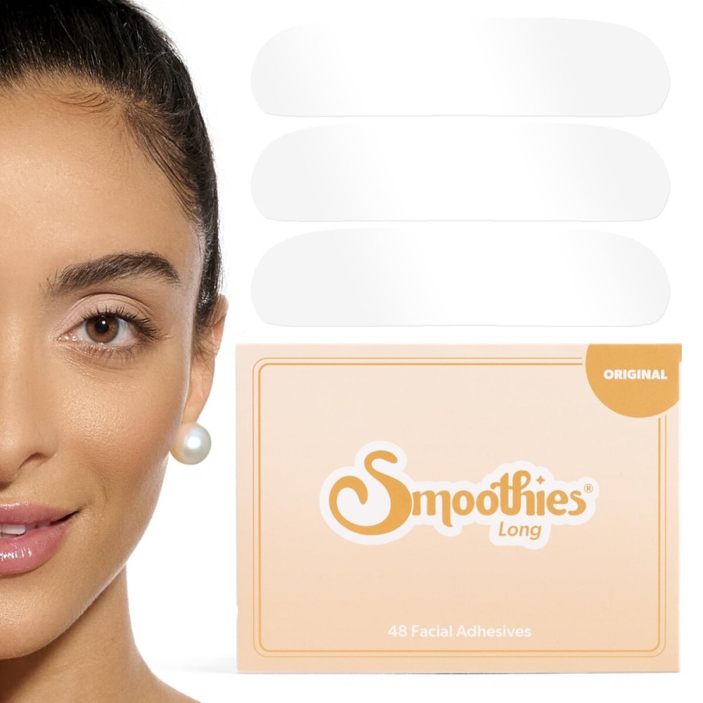 Smoothies Long Forehead Wrinkle Patches for Face Overnight - Facial Patches for Forehead, 48 Facial Adhesives per Box - Face Tape, Made in the USA