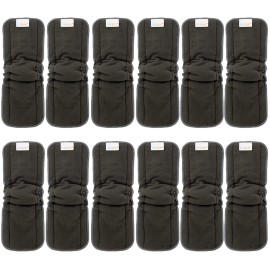 ALVABABY Reusable 5 Layers 12 Pack Inserts with Gussets for Baby Cloth Diaper and Cloth Diapers Covers 12FLN