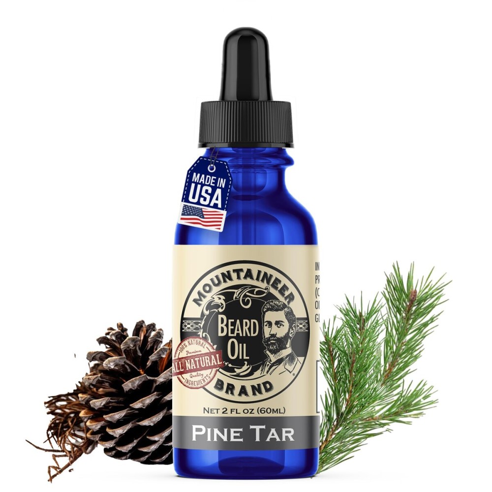 Mountaineer Brand Natural Beard Oil with Pine Tar Scent | Made in West Virgina | Hydrates, Moisturises, Softens & Conditions for Beard Growth | Treats Dry Itchy Beards for Men | 2oz