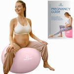 ProBody Pilates Pregnancy Ball - Yoga Ball for Pregnancy with Book, Prenatal, Labor & Postnatal Maternity Exercise (Rose, 65 cm)