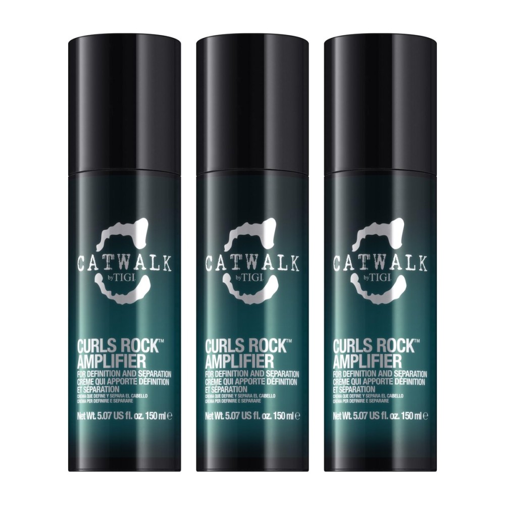 TIGI by Catwalk Curls Rock Amplifier - Premium Curly Hair Cream - For Curl Hold & Frizz Protection - For Wavy & Curly Hair - Finish on Wet Hair & Air Dry - 5.07 fl oz (3 Pack)