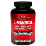 Divine Bounty D-Mannose Capsules - 600mg D Mannose Powder per Capsule with Cranberry and Dandelion Extract to Support Normal Urinary Tract Health - 120 Veggie Capsules