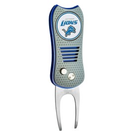 Team Golf NFL Detroit Lions Retractable Divot Tool with Double-Sided Magnetic Ball Marker, Features Patented Single Prong Design, Causes Less Damage to Greens