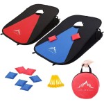 Himal Collapsible Portable Corn Hole Boards with 8 Cornhole Bean Bags (3 x 2-feet)