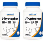Nutricost L-Tryptophan 500mg, 120 Capsules (2 Bottles)