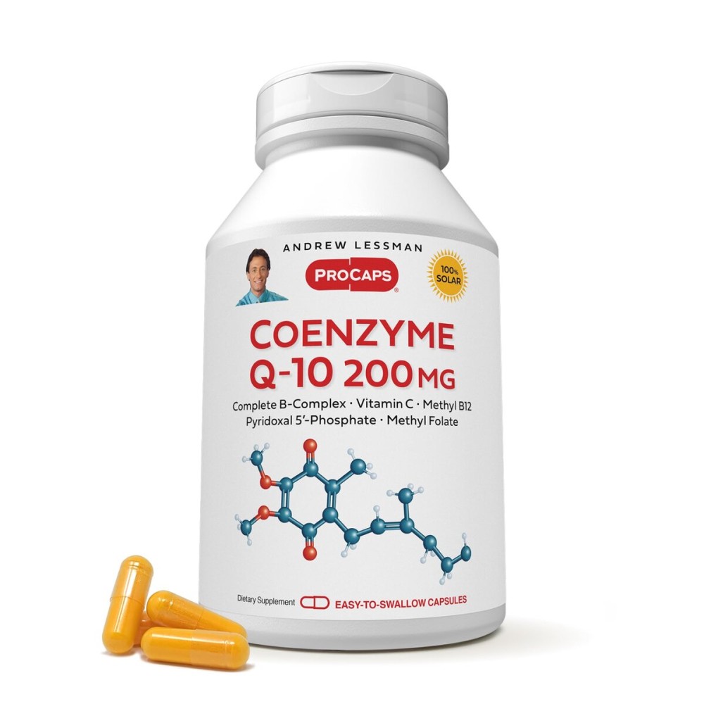 ANDREW LESSMAN Coenzyme Q-10 200 mg 180 Capsules - Essential for Energy Production and Optimum Key Organ Function, Anti-Oxidant Support, Depleted by Aging, Plus B-Complex. Easy to Swallow Capsules