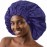 DONNA Super Jumbo Shower Cap - Comfortable Elastic Band, 100% Waterproof Hair Cap for Long Hair, Braids & Thick Styles, Reusable Big Shower Cap for Women, Keeps Hair Dry & Protected, NAVY