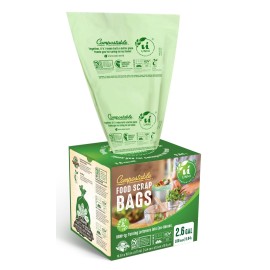 UNNI Compostable Trash Bags, 2.6 Gallon / 9.84 Liter, 600 Count Value Pack, Extra Thick 0.71 Mil Compost Bin Liners for Kitchen Food Scrap, Certified by BPI, CMA & OK compost HOME, Meets ASTM D6400