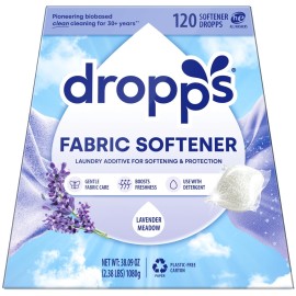 Dropps Laundry Fabric Softener Pods, Lavender Meadow (120 Pods) - Laundry Additive for Softening & Protection - HE Compatible Mineral Based Ingredients Laundry Supplies