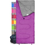 Lightweight Violet/Purple Sleeping Bag by RevalCamp. Indoor & Outdoor use. Great for Kids, Youth & Adults. Ultralight and Compact Bags are Perfect for Hiking, Backpacking, Camping & Travel.