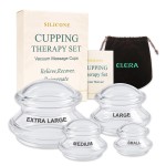 ELERA Silicone Cupping Therapy Set - Transparent Massage Cups in 4 Sizes (XL, L, M, S) for Body Relaxation, Cellulite & Home Wellness (Gourd Shape 4-Pack)