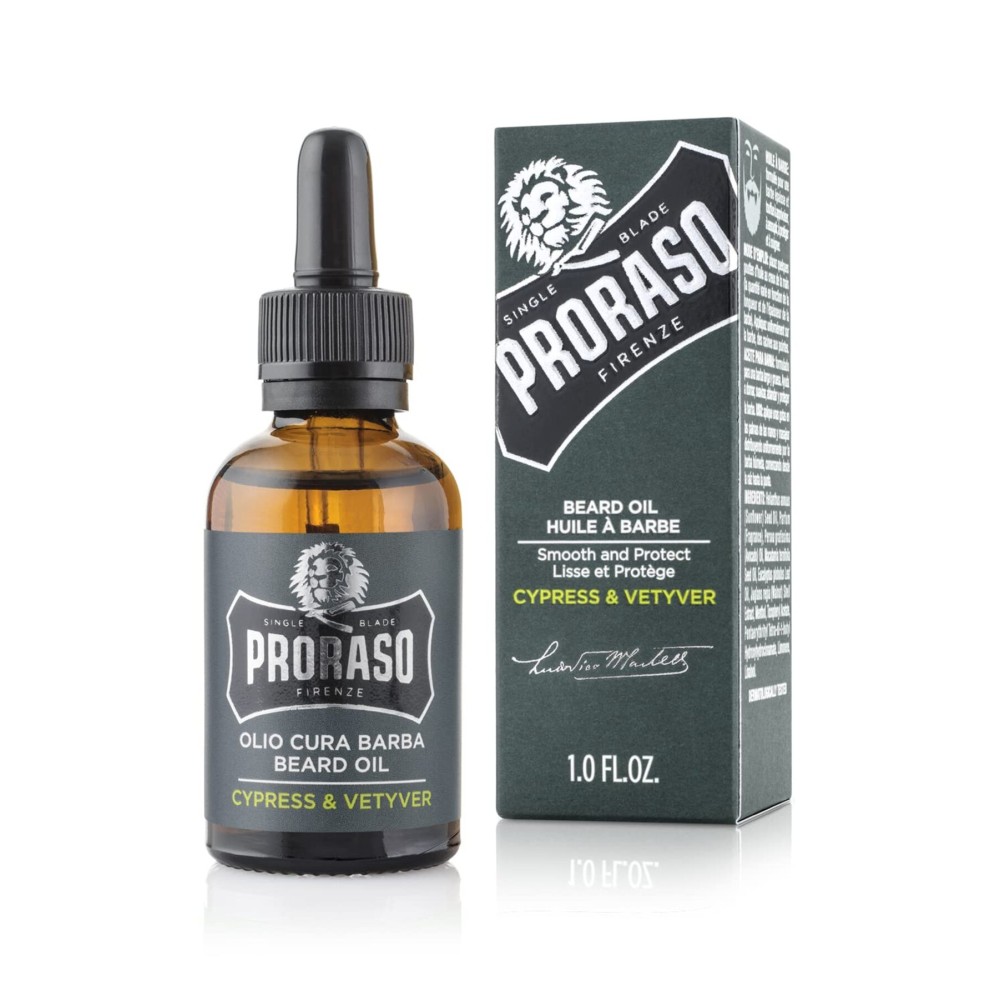 Proraso Beard Oil - Cypress and Vetyver, 1 Fl Oz