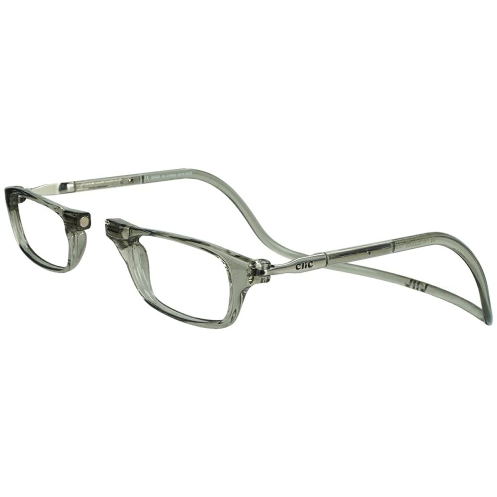 Clic Magnetic Reading Glasses for Men or Women, Computer Readers, Original (S-M, Smoke, 2.50 Magnification)