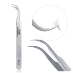 LASHVIEW Lash Tweezer, Vetus Curved Eyelash Tweezers for Profissional Grafting Eyelash Extension, Stainless Steel Needle Nose Tweezers for Lash Extension Stickers Precision Electronics, ST15
