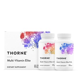 THORNE - Multi-Vitamin Elite - Daily Nutritional Supplement - AM Formula Supports Cellular Energy Production &PM Formula Supports Restful Sleep* - Gluten-Free, Dairy-Free - 180 Capsules - 30 Servings