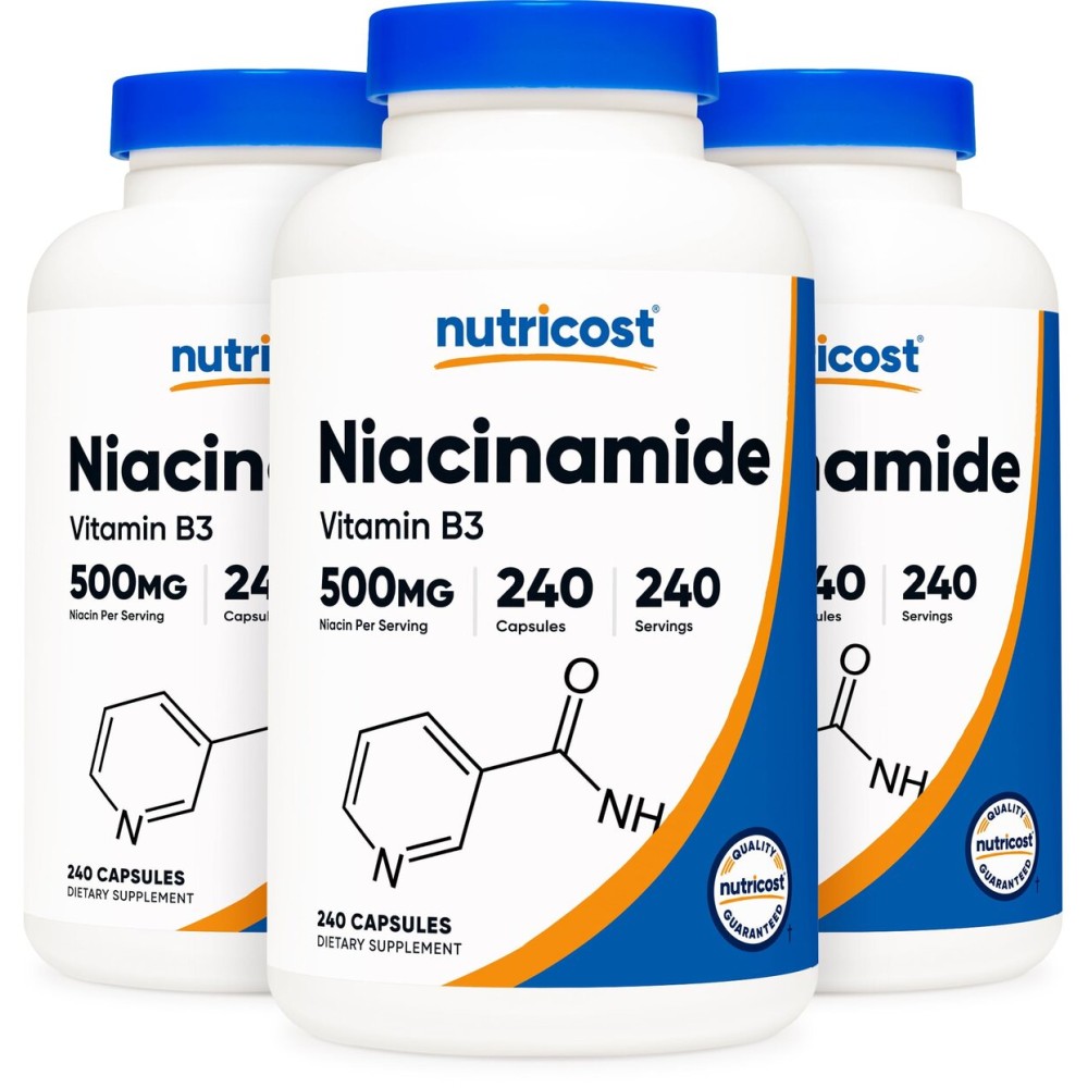 Nutricost Niacinamide (Vitamin B3) 500mg, 240 Capsules (3 Bottles)