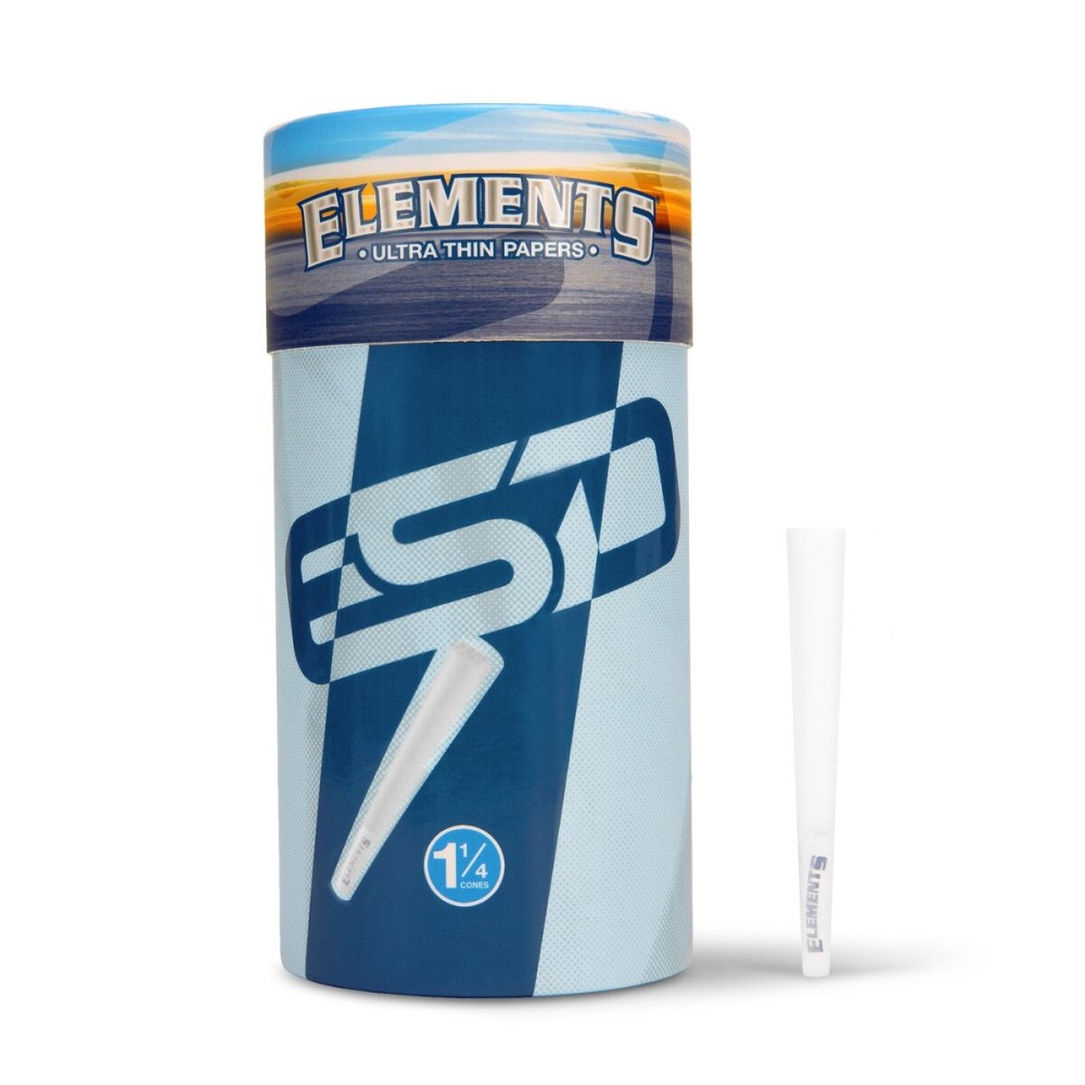 RAW - Elements Ultra Thin Rolling Paper Cones 1 1/4 | 100 Pack | Pre Rolled with Tips and Packing Tubes Included