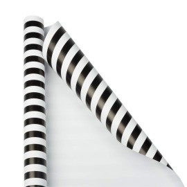 JAM Paper Gift Wrap - Striped Wrapping Paper - 25 Sq Ft (30 in x 10 Ft) - Red & White Stripes - Roll Sold Individually