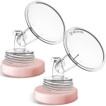 Nenesupply 24mm 2 pc Flanges Compatible with Spectra S2 S1 9 Plus Synergy Gold Breastpump Replacement to Spectra Pump Parts Flange Accessories Wide Mouth Work with Valve Backflow Protector Bottle