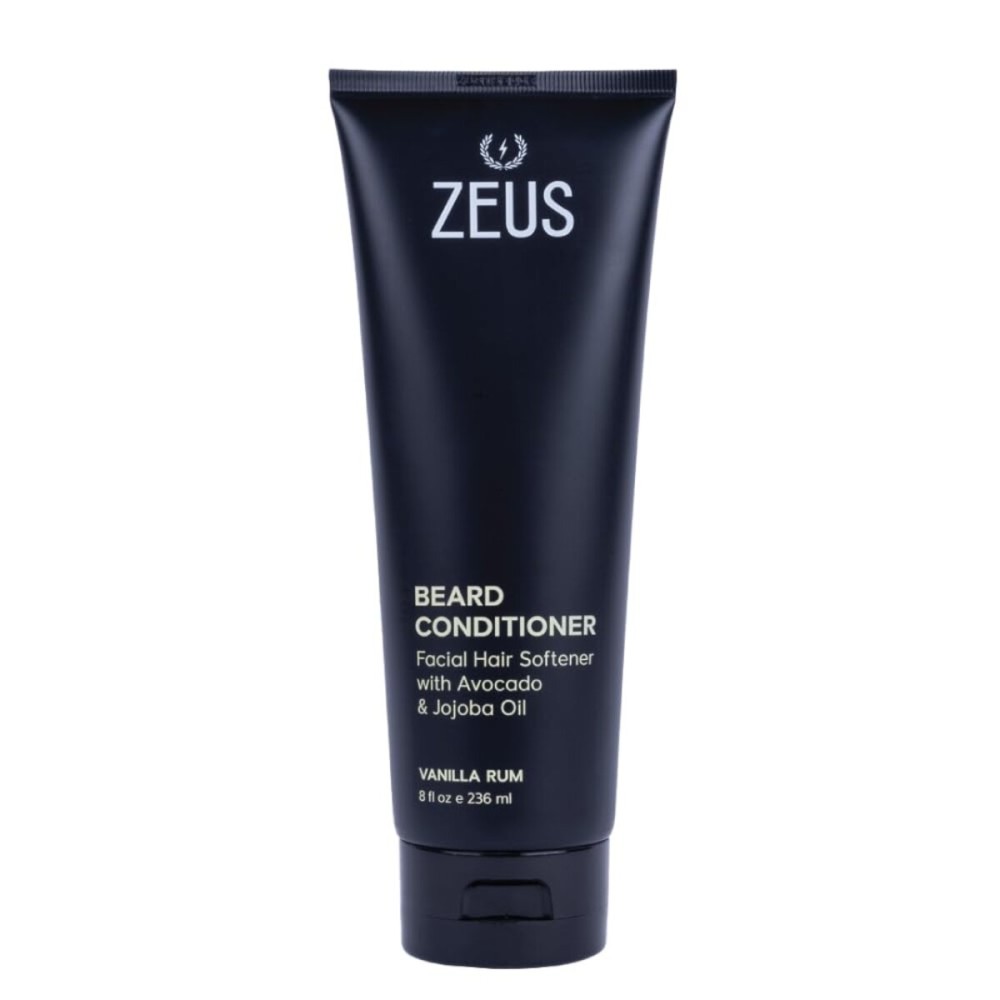 ZEUS Beard Conditioner Wash, Green Tea & Natural Ingredients to Cleanse & Soften Beard - MADE IN USA (Vanilla Rum) 8 oz.