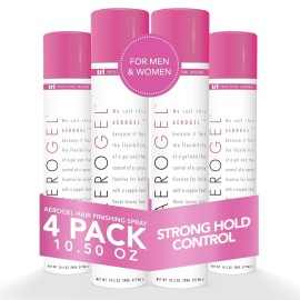 TRI Design Aerogel Hairspray - Strong Hold Hair Finishing Spray for Volumizing & Control, Flexible Styling for All Hair Types, Non-Sticky and Scented - For Women and Men - Pack of 4 (10.5 Oz)