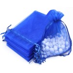 Akstore 100PCS 4x6inch (10x15cm) Drawstring Organza Jewelry Favor Pouches Wedding Party Festival Gift Bags Candy Bags (Blue)