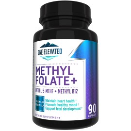Double Strength & Most Bioactive Methyl Folate! Uniquely Formulated with Highest Pharmaceutical Grade Methylcobalamin (B12), Niacin, B1, B2 B6. Works Synergistically for Max Results-3 Month Supply