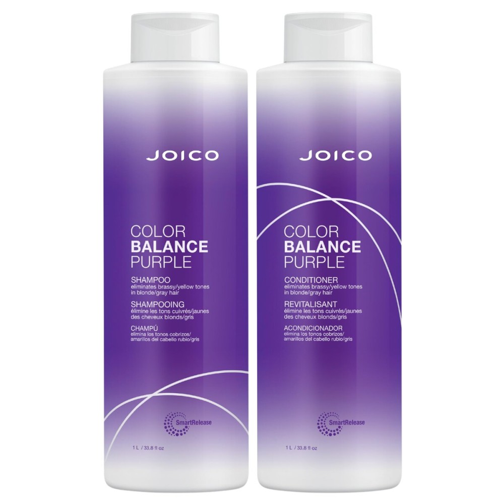 Joico Color Balance Purple Shampoo & Conditioner Set | Eliminate Brassy and Yellow tones | For Cool Blonde or Gray Hair