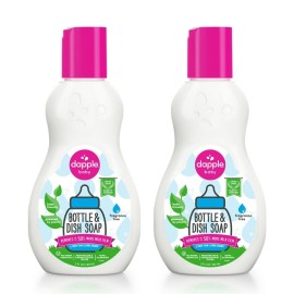 Dapple Baby Bottle Soap, Hypoallergenic Dish Soap for Baby Bottles, Powered by Plants, Travel Size, Fragrance Free, 3 Fl Oz (Pack of 2)