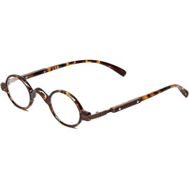 Calabria R314 Unisex Vintage Professor Oval Reading Glasses Blonde Tortoise+3.50