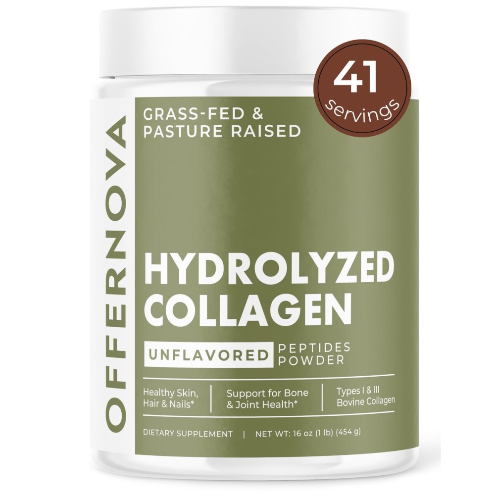 Hydrolyzed Collagen Peptides Powder - 100% Pure, Grass Fed & Unflavored for Women & Men - for Healthy Bones, Joints, Hair & Skin - Colageno Hidrolizado en Polvo Piel, Cabello y Articulaciones
