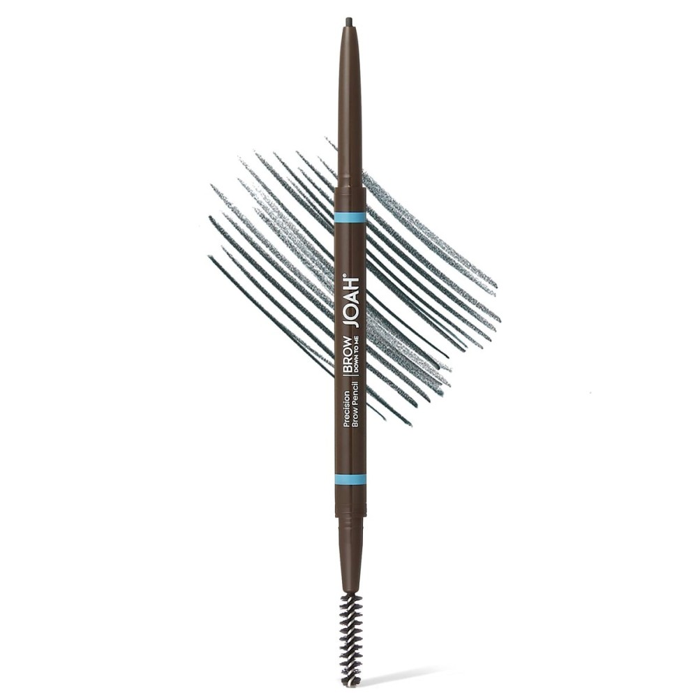 JOAH Dual-Ended Eyebrow Pencil - Brow Down To Me Ultra-FIne Tip Precision Brow Pencil with Built-In Spoolie Brush for Flawless Brows, Smudge-Proof, Water-Resistant, Black Brown