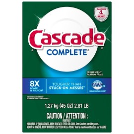 Cascade Complete Dawn Fresh Scent Dishwasher Detergent Powder, 45 Ounce