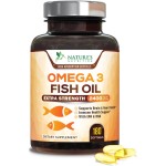 Omega 3 Fish Oil 2400 mg - Triple Strength EPA & DHA Fatty Acids for Heart, Brain & Joint Support - Wild-Caught, Burpless, Lemon Flavor Supplement - Natural, Non-GMO, Gluten-Free - 180 Softgels