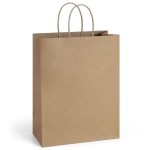 BagDream 10x5x13 25Pcs Gift Bags Brown Kraft Paper With Handles - Bulk Shopping, Merchandise Retail, Wedding Party Favor Sacks - 100% Recycled Paper