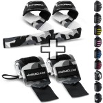 Fitgriff Lifting Straps & Wrist Wraps (Bundle) Superior Support for Weightlifting & Gym Workouts - for Men and Women (Camo Grey)