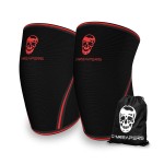 Knee Sleeves (1 Pair) w/ Bag - Knee Sleeve & Compression Support for Squats, Fitness, Weightlifting, and Powerlifting - Gymreapers 7MM Neoprene Sleeve Pair - 1 Year Warranty (Black/Red, XX-Large)
