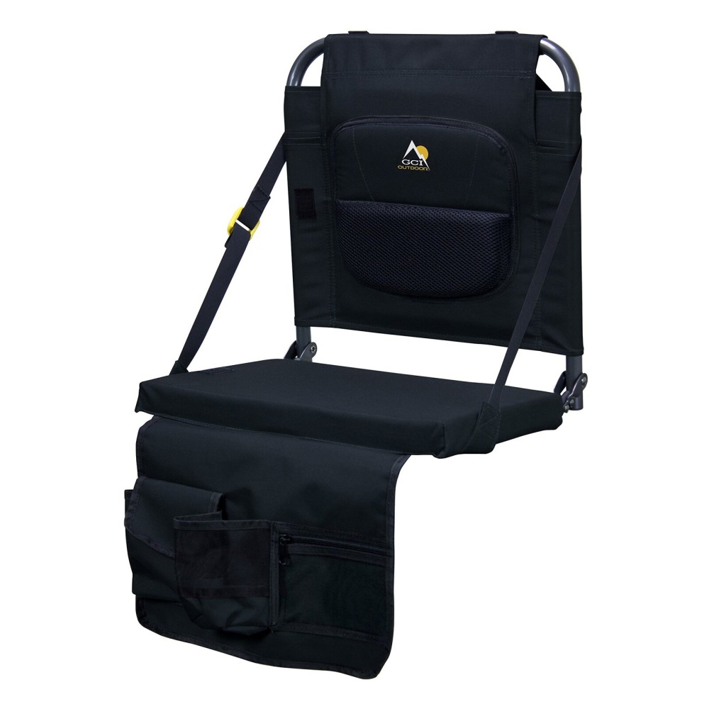 GCI Outdoor BleacherBack Lumbar Stadium Seat with Padded Backrest, Black