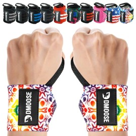 DMoose Wrist Wraps (IPL Approved), Avoid Injury and Maximize Grip with Thumb Loop, 18 or 12 Gym Wrist Wraps Pair, Wrist Wraps for Weightlifting Men, Wrist Brace for Working Out & Wrist Support