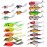 Aorace 20pcs Fishing Lures Kit Mixed Including Minnow Popper Crank and Plastic Soft Lures Frog Lures for Saltwater Freshwater Trout Bass Salmon Fishing