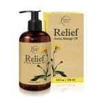 Relief Arnica Massage Oil - Great for Sports & Athletic Therapeutic Massage - All Natural - Arnica Montana for Sore Muscle Relief. Contains Sweet Almond, Jojoba, Grapeseed & Essential Oils 8oz