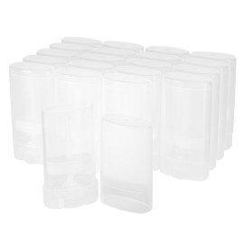 Xiboya textile Empty Oval Deodorant Lip Lipstick Balm Tubes Containers Plastic 20PCS 15ML Transparent (15ml, Transparent)