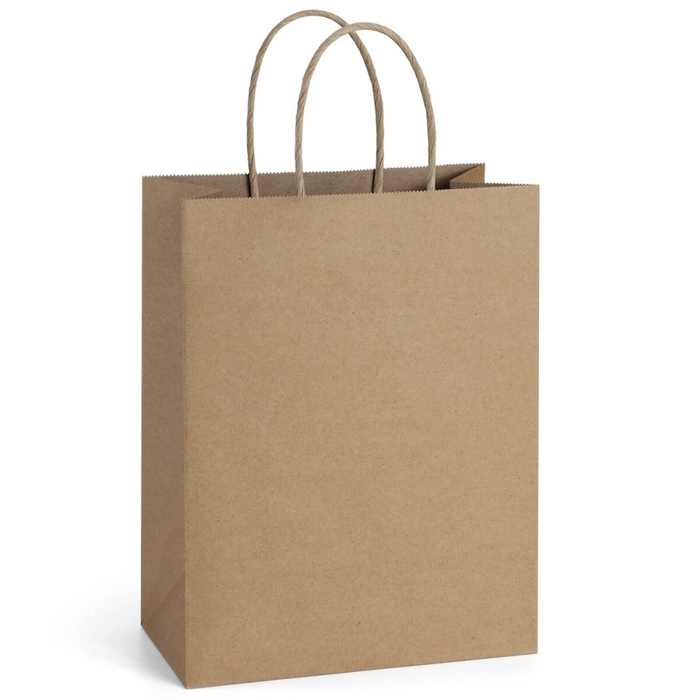 BagDream 25Pcs Brown Gift Bags 8x4.25x10.5 Kraft Paper for Gifts, Shopping Retail Merchandise Grocery Sacks, Brown Paper Bags with Handles Bulk Medium