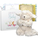Tickle & Main Catholic Baptism Gift Set - 2-Pc White Presentation Box - Interactive Prayer Lamb & Babys First Prayer Book - Christening Gifts for Boys & Baby Girls Ages 2+