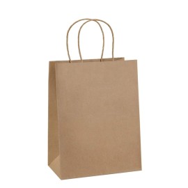 BagDream Gift Bags 8x4.25x10.5 100Pcs Brown Paper Gift Bags with Handles Bulk for Wedding, Party Favor, Grocery, Shopping, Retail, Merchandise Medium Kraft Paper Sacks