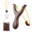 BASUNE Solid Wooden Slingshot with Classic Construction Hunting Slingshot for Catapult Game, Outdoor, Hunting-for Adult (Deep Brown)